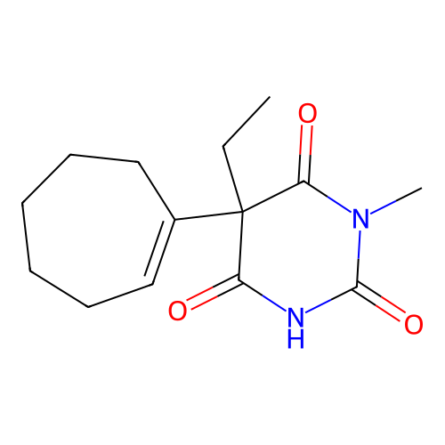 5-(1-Cyclohepten-1-yl)-5-ethyl-1-methyl-2,4,6(1H,3H,5H)-pyrimidinetrione structure