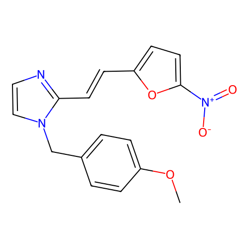 (E)-1-(4-Methoxyphenyl)methyl-2-(2-(5-nitro-2-furanyl)-ethenyl)imidazole structure