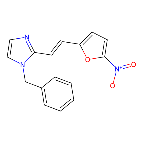 2-(2-(5-Nitro-2-furanyl)ethenyl)-1-phenylmethylimidazole structure