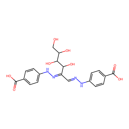 arabino-Hexos-2-ulose, bis((4-carboxyphenyl)hydrazone) structure