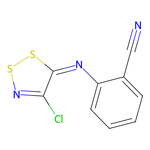 2-[(Z)-(4-chlorodithiazol-5-ylidene)amino]benzonitrile structure