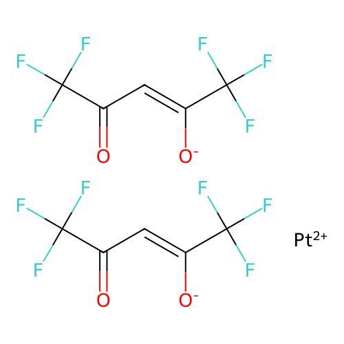 bis((Z)-1,1,1,5,5,5-hexafluoro-4-oxopent-2-en-2-olate);platinum(2+) structure