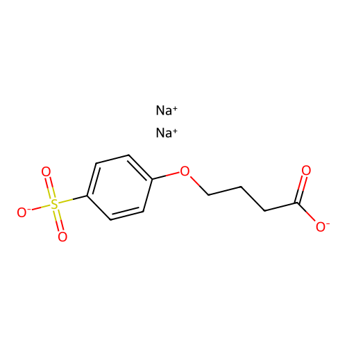 Butanoic acid, 4-(4-sulfophenoxy)-, sodium salt (1:2) structure