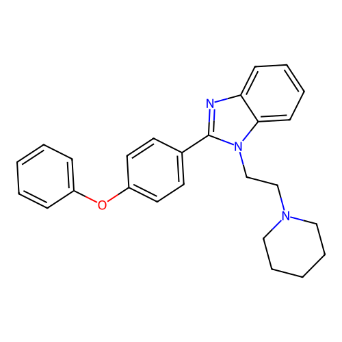 1H-Benzimidazole, 2-(4-phenoxyphenyl)-1-[2-(1-piperidinyl)ethyl]- structure