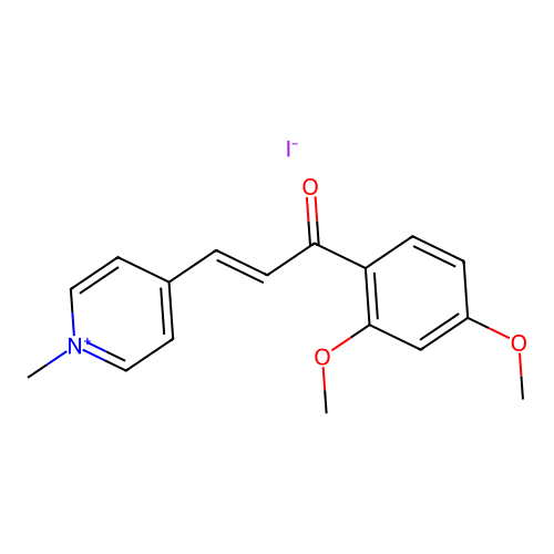 Pyridinium, 4-(3-(2,4-dimethoxyphenyl)-3-oxo-1-propenyl)-1-methyl-, iodide structure