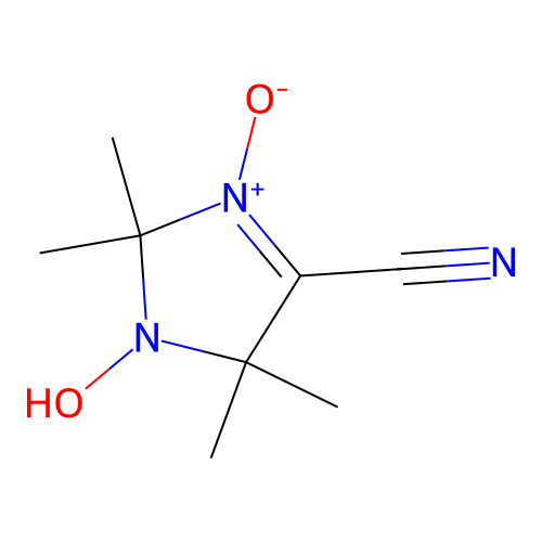 1-Hydroxy-2,2,5,5-tetramethyl-4-imidazolidinecarbonitrile 3-oxide structure
