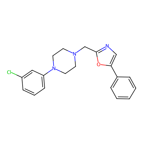 2-[[4-(3-Chlorophenyl)piperazin-1-yl]methyl]-5-phenyl-1,3-oxazole structure