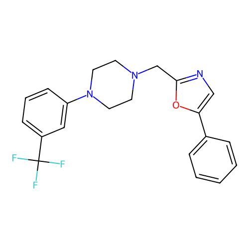 1-[(5-Phenyl-1,3-oxazol-2-yl)methyl]-4-[3-(trifluoromethyl)phenyl]piperazine structure
