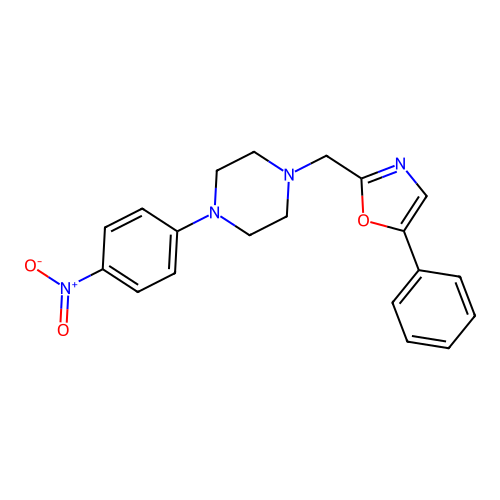1-(5-Phenyloxazol-2-ylmethyl)-4-(4-nitrophenyl)-piperazine structure