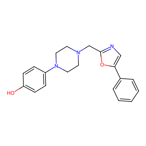 4-[4-[(5-Phenyl-1,3-oxazol-2-yl)methyl]piperazin-1-yl]phenol structure