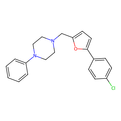 1-[[5-(4-Chlorophenyl)furan-2-yl]methyl]-4-phenylpiperazine structure