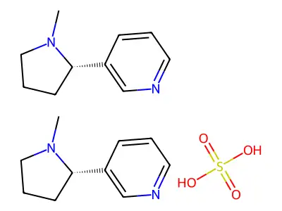 Nicotine, sulfate (2:1) structure