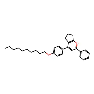 4-(4-decoxyphenyl)-2-phenyl-6,7-dihydro-5H-cyclopenta[b]pyran-1-ium structure