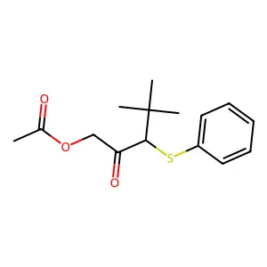 4,4-Dimethyl-2-oxo-3-(phenylsulfanyl)pentyl acetate structure