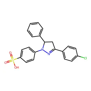 4-(3-(4-Chlorophenyl)-5-phenyl-4,5-dihydro-1H-pyrazol-1-yl)benzenesulfonic acid structure