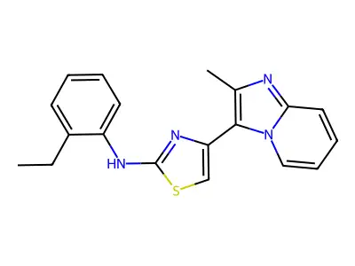 N-(2-ethylphenyl)-4-(2-methylimidazo[1,2-a]pyridin-3-yl)-1,3-thiazol-2-amine structure