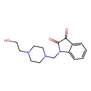 1-[4-(2-Hydroxy-ethyl)-piperazin-1-ylmethyl]-1H-indole-2,3-dione structure