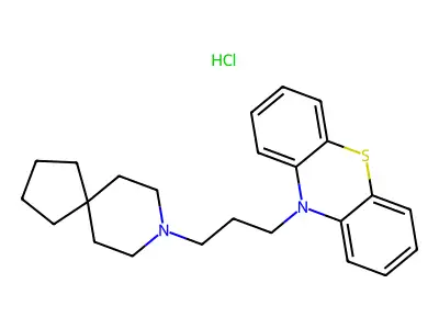 Phenothiazine, 10-(3-(8-azaspiro(4.5)dec-8-yl)propyl)-, hydrochloride structure