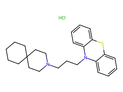 Phenothiazine, 10-(3-(3-azaspiro(5.5)undec-3-yl)propyl)-, hydrochloride structure