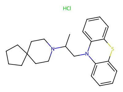 Phenothiazine, 10-(2-(8-azaspiro(4.5)dec-8-yl)propyl)-, hydrochloride structure