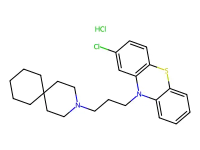 Phenothiazine, 10-(3-(3-azaspiro(5.5)undec-3-yl)propyl)-2-chloro-, hydrochloride structure