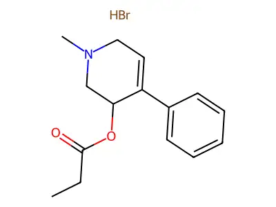 3-Pyridinol, 1,2,3,6-tetrahydro-1-methyl-4-phenyl-, propionate, hydrobromide structure