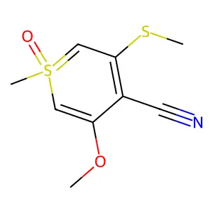 3-Methoxy-1-methyl-5-methylsulfanyl-1-oxothiopyran-4-carbonitrile structure