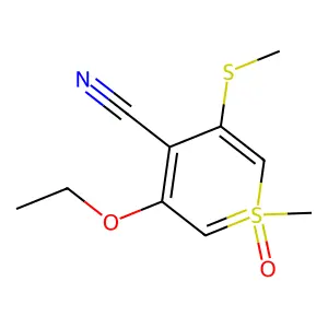3-Ethoxy-1-methyl-5-methylsulfanyl-1-oxothiopyran-4-carbonitrile structure