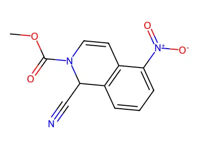 methyl 1-cyano-5-nitro-2(1H)-isoquinolinecarboxylate structure
