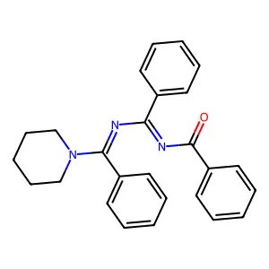 N-[phenyl-[[phenyl(piperidin-1-yl)methylidene]amino]methylidene]benzamide structure