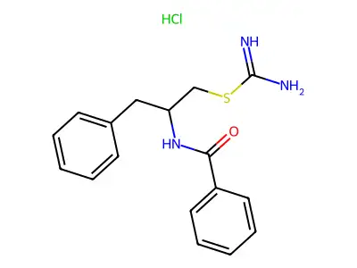 Carbamimidothioic acid, 2-(benzoylamino)-3-phenylpropyl ester, monohydrochloride structure