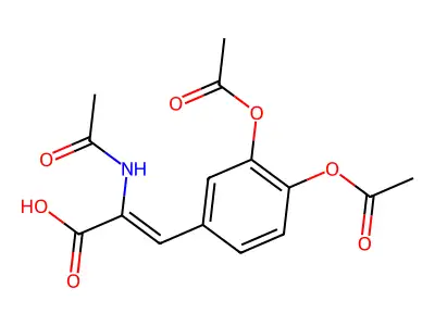2-Acetamido-3-(3,4-diacetoxyphenyl)-2-propenoic acid structure