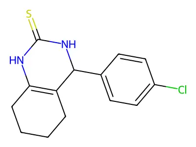 4-(4-Chlorophenyl)-1,3,4,5,6,7,8-heptahydroquinazoline-2-thione structure