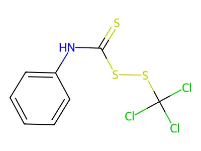 trichloromethylsulfanyl N-phenylcarbamodithioate structure