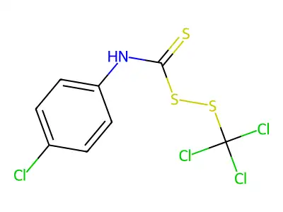 trichloromethylsulfanyl N-(4-chlorophenyl)carbamodithioate structure