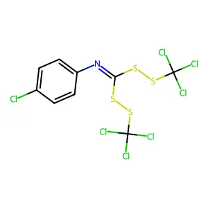 N-(4-chlorophenyl)-1,1-bis(trichloromethyldisulfanyl)methanimine structure