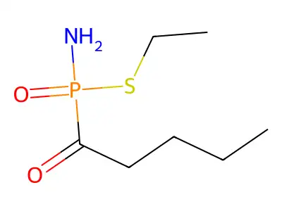 Phosphonamidothioic acid, P-ethyl-N-(1-oxopropyl)-, S-ethyl ester structure
