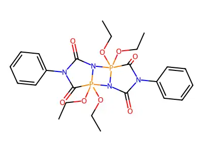 5,5,10,10-Tetraethoxy-2,7-diphenyl-5lambda~5~,10lambda~5~-[1,3,2,4]diazadiphospheto[1,2-a:3,4-a']bis[1,4,2]diazaphosphole-1,3,6,8(2H,5H,7H,10H)-tetrone structure