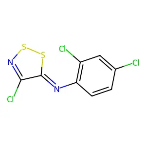 4-chloro-N-(2,4-dichlorophenyl)dithiazol-5-imine structure