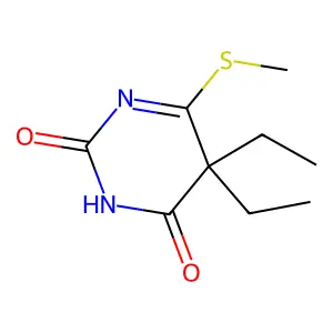 2,4(3H,5H)-Pyrimidinedione, 5,5-diethyl-6-(methylthio)- structure