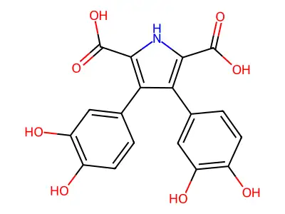 3,4-bis(3,4-dihydroxyphenyl)-1H-pyrrole-2,5-dicarboxylic acid structure