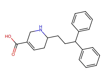 3-Pyridinecarboxylic acid, 6-(3,3-diphenylpropyl)-1,2,5,6-tetrahydro- structure
