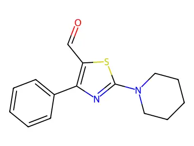 4-Phenyl-2-(piperidin-1-YL)-1,3-thiazole-5-carbaldehyde structure