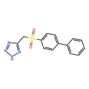 5-[(4-phenylphenyl)sulfonylmethyl]-2H-tetrazole structure