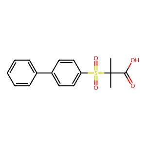2-甲基-2-(4-苯基苯基)磺酰基丙酸 structure