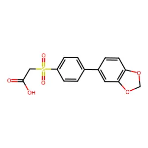 2-[4-(1,3-Benzodioxol-5-yl)phenyl]sulfonylacetic acid structure