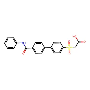 2-[4-[4-(Phenylcarbamoyl)phenyl]phenyl]sulfonylacetic acid structure