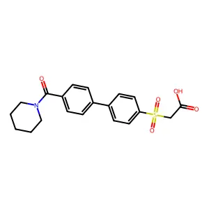 2-[4-[4-(Piperidine-1-carbonyl)phenyl]phenyl]sulfonylacetic acid structure