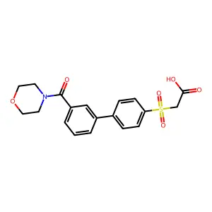 2-[4-[3-(Morpholine-4-carbonyl)phenyl]phenyl]sulfonylacetic acid structure
