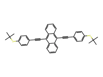 Anthracene, 9,10-bis[[4-[(1,1-dimethylethyl)thio]phenyl]ethynyl]- structure